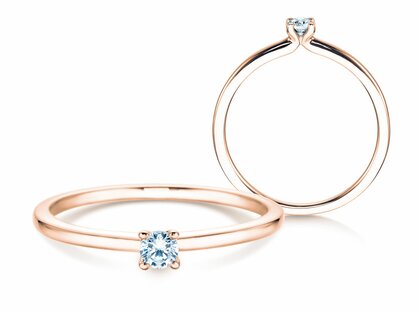 Verlobungsring Classic 4 in 14K Roségold mit Diamant 0,10ct G/SI