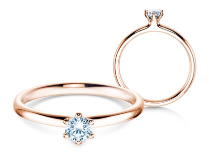 Verlobungsring Classic 6 in 18K Roségold mit Diamant 0,25ct G/SI