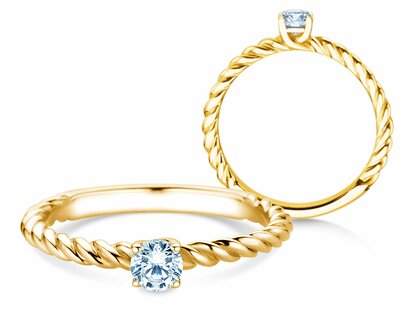 Verlobungsring Classic Loop in 14K Gelbgold mit Diamant 0,25ct G/SI