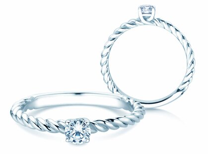 Verlobungsring Classic Loop in Platin 950/- mit Diamant 0,25ct G/SI