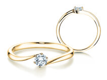 Verlobungsring Devotion in 14K Gelbgold mit Diamant 0,10ct G/SI