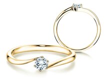 Verlobungsring Devotion in 18K Gelbgold mit Diamant 0,25ct G/SI