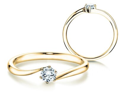 Verlobungsring Devotion in 14K Gelbgold mit Diamant 0,25ct G/SI