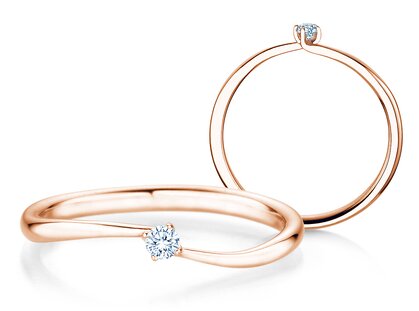 Verlobungsring Devour in 14K Roségold mit Diamant 0,05ct G/SI