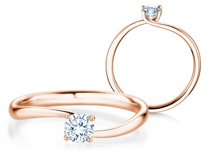 Verlobungsring Devour in 14K Roségold mit Diamant 0,25ct G/SI