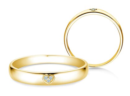 Verlobungsring Heart Petite in 18K Gelbgold mit Diamanten 0,02ct G/SI