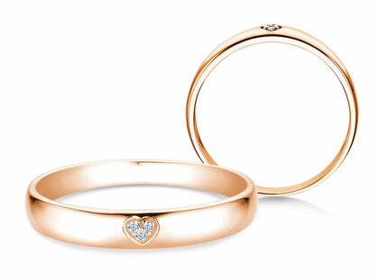 Verlobungsring Heart Petite in 18K Roségold mit Diamanten 0,02ct G/SI