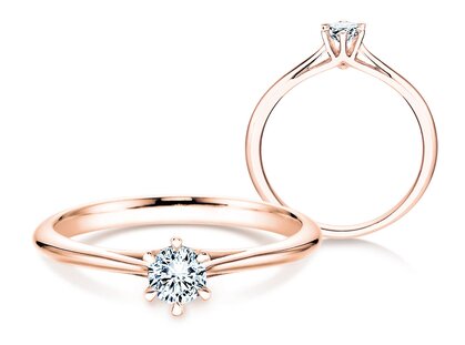 Verlobungsring Heaven 6 in 18K Roségold mit Diamant 0,05ct G/SI