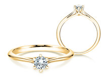 Verlobungsring Heaven 6 in 14K Gelbgold mit Diamant 0,10ct G/SI