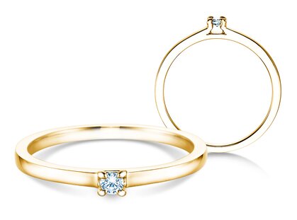 Verlobungsring Modern in 14K Gelbgold mit Diamant 0,05ct G/SI