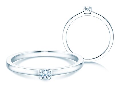 Verlobungsring Modern in Silber 925/- mit Diamant 0,05ct G/SI