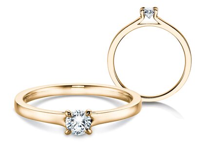 Verlobungsring Modern in 14K Gelbgold mit Diamant 0,25ct G/SI