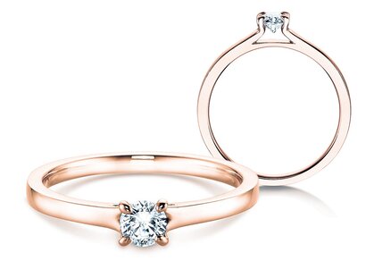 Verlobungsring Modern in 14K Roségold mit Diamant 0,25ct G/SI