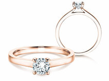 Verlobungsring Modern in 14K Roségold mit Diamant 0,40ct G/SI