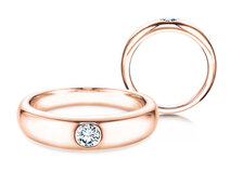 Verlobungsring Promise in 14K Roségold mit Diamant 0,05ct G/SI