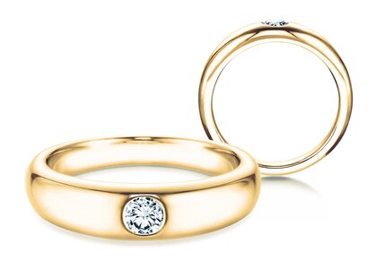 Verlobungsring Promise in 14K Gelbgold mit Diamant 0,03ct G/SI