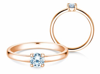 Verlobungsring Pure in 14K Roségold mit Diamant 0,30ct G/SI