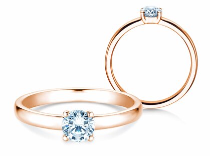 Verlobungsring Pure in 14K Roségold mit Diamant 0,50ct G/SI