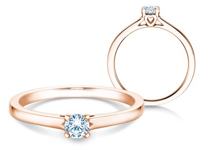 Verlobungsring Romance in 14K Roségold mit Diamant 0,15ct H/SI