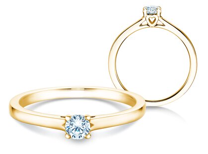 Verlobungsring Romance in 14K Gelbgold mit Diamant 0,15ct G/SI