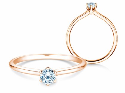 Verlobungsring Royal in 14K Roségold mit Diamant 0,25ct G/SI