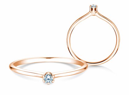 Verlobungsring Royal in 14K Roségold mit Diamant 0,05ct G/SI