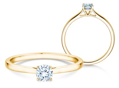 Verlobungsring Surprise in 14K Gelbgold mit Diamant 0,25ct G/SI