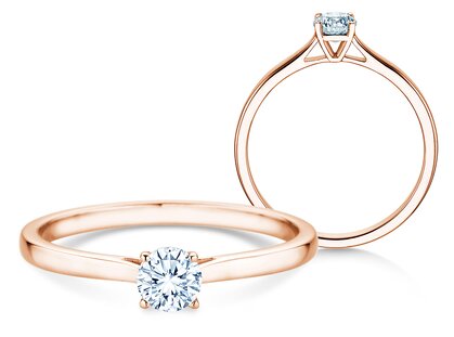 Verlobungsring Surprise in 14K Roségold mit Diamant 0,25ct G/SI