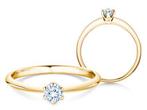 Verlobungsring The One in 18K Gelbgold mit Diamant 0,25ct G/SI