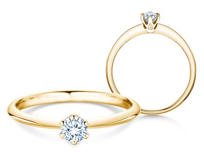 Verlobungsring The One in 18K Gelbgold mit Diamant 0,25ct G/SI