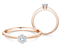 Verlobungsring The One in 18K Roségold mit Diamant 0,25ct G/SI