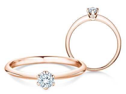 Verlobungsring The One in 14K Roségold mit Diamant 0,25ct G/SI