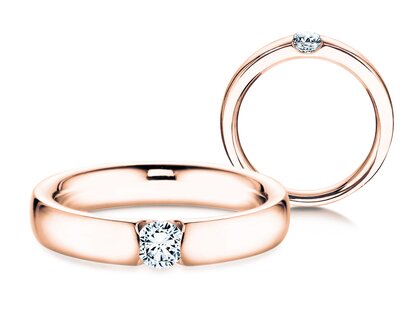 Verlobungsring Destiny in 18K Roségold mit Diamant 0,25ct G/SI