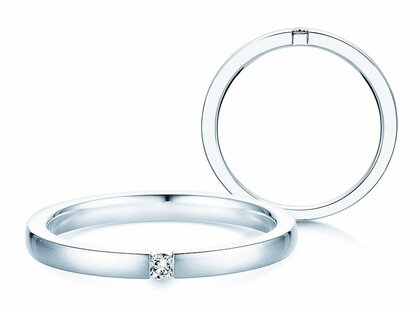 Verlobungsring Infinity in Platin 950/- mit Diamant 0,03ct D/IF