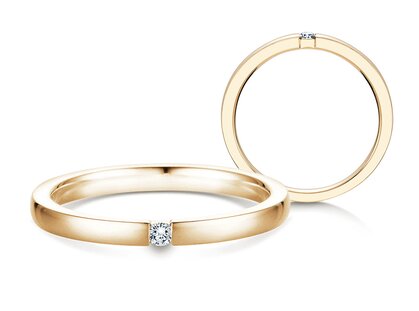 Verlobungsring Infinity in 14K Gelbgold mit Diamant 0,05ct G/SI