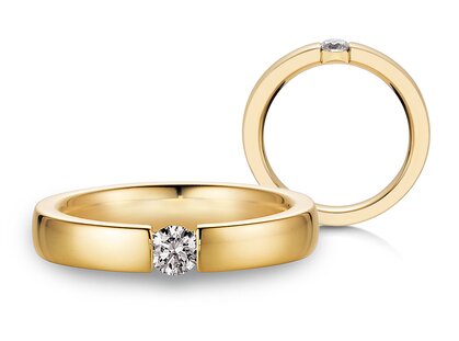 Verlobungsring Infinity in 14K Gelbgold mit Diamant 0,25ct G/SI