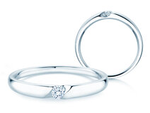 Verlobungsring Italic Petite in Silber 925/- mit Diamant 0,07ct G/SI