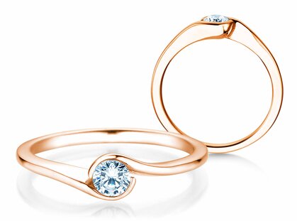 Verlobungsring Touch in 14K Roségold mit Diamant 0,30ct G/SI