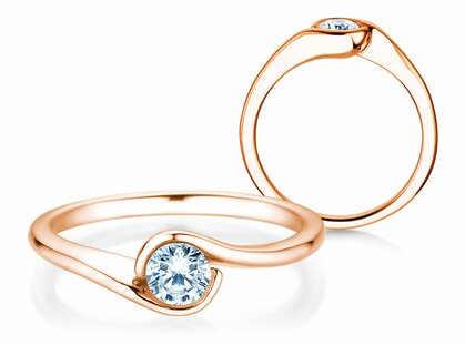 Verlobungsring Touch in 14K Roségold mit Diamant 0,50ct G/SI