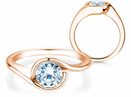 Verlobungsring Touch in 14K Roségold mit Diamant 1,00ct G/SI